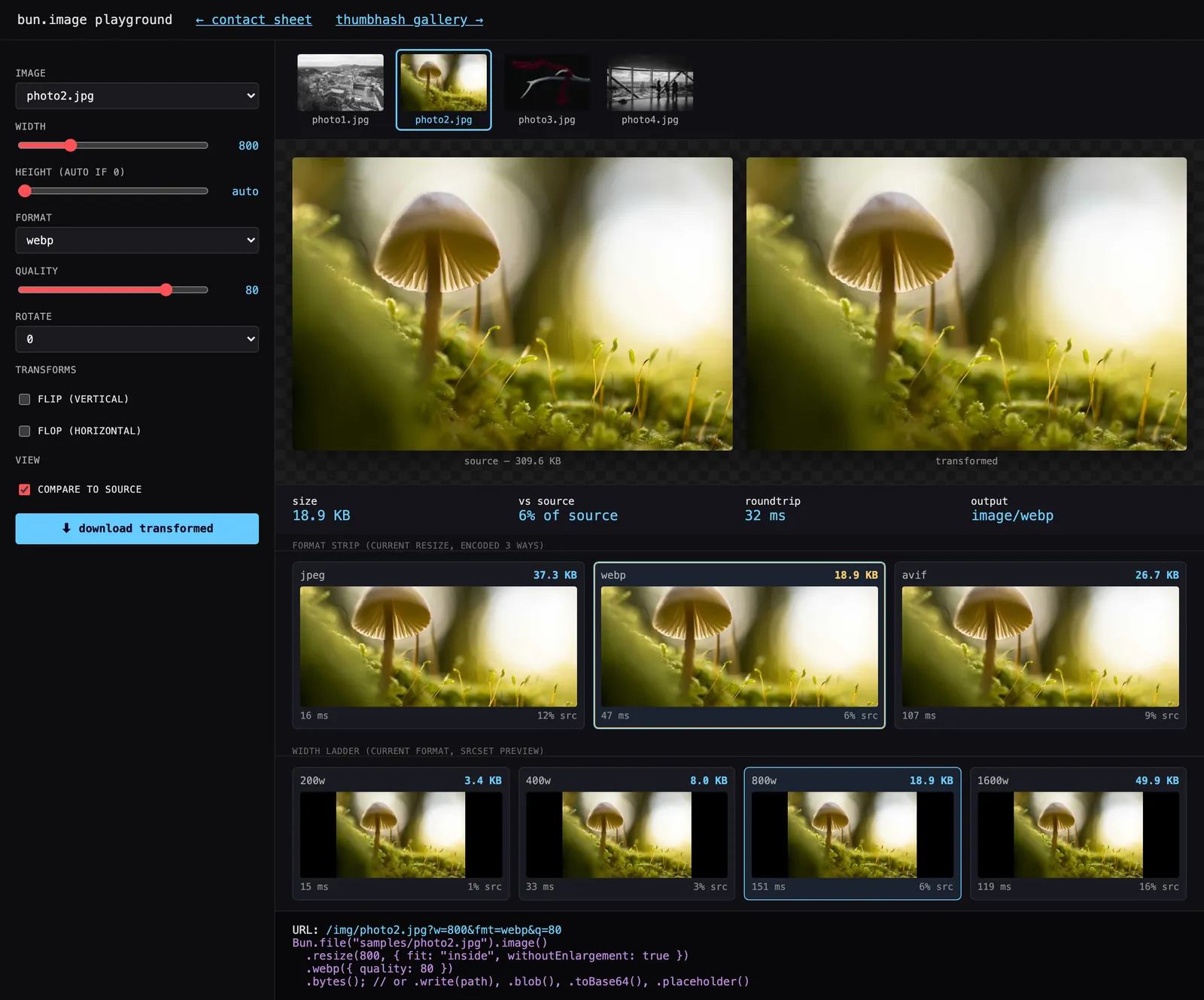 Compare-to-source mode